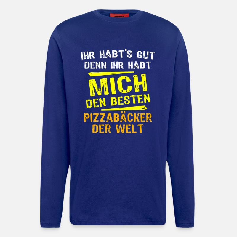 Pizzabäcker Geschenk - Langarmshirt - made by SPREAD  - Iconic Blue