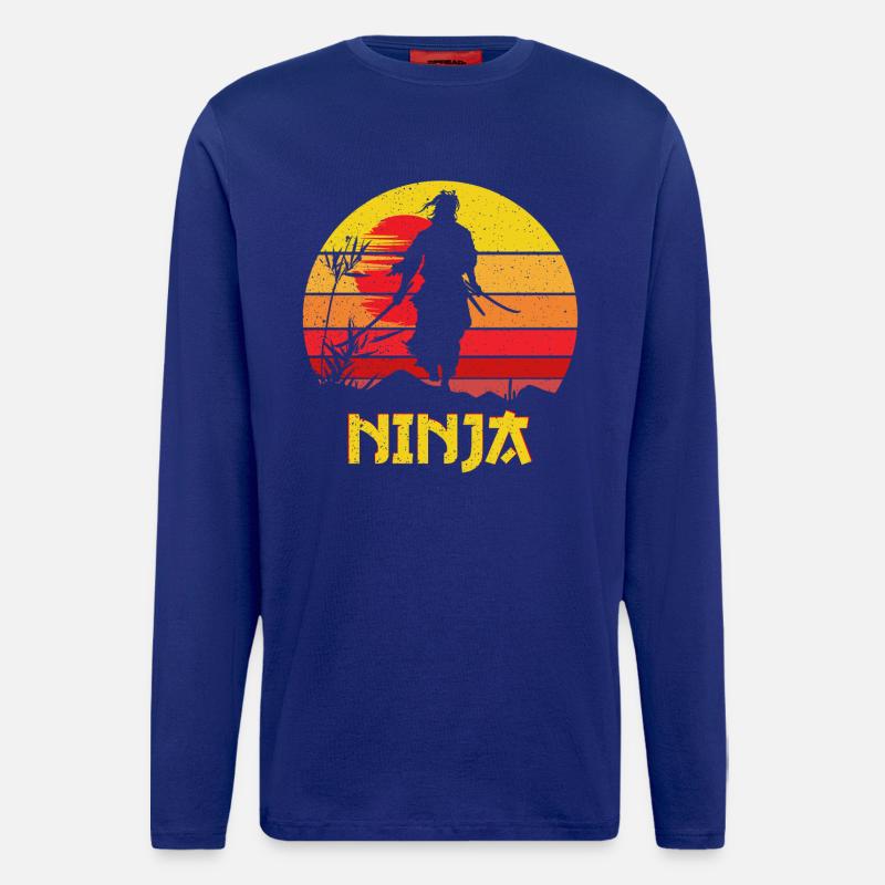 Ninja Sunset Shadow Warrior - Longsleeve - made by SPREAD  - Iconic Blue