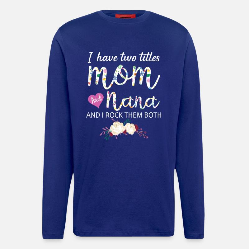 Mama Nana Geschenkidee Blumenhemd - Langarmshirt - made by SPREAD  - Iconic Blue
