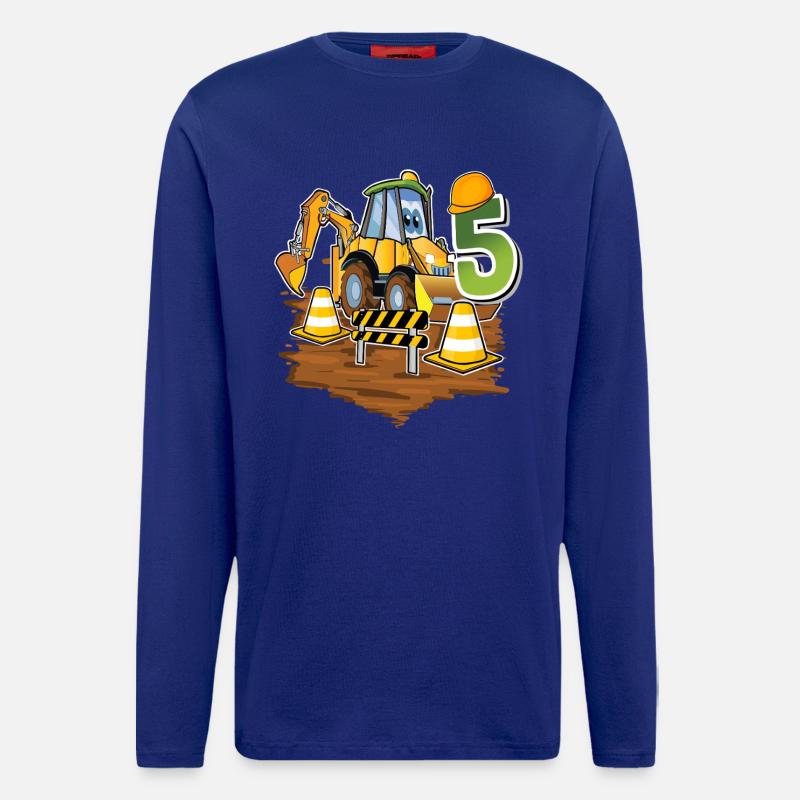 5 Excavators 5th Birthday - Longsleeve - made by SPREAD  - Iconic Blue