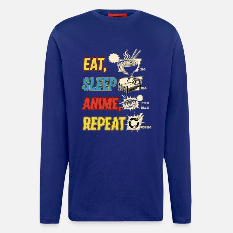 EAT SLEEP ANIME REPEAT - Longsleeve - made by SPREAD - Iconic Blue