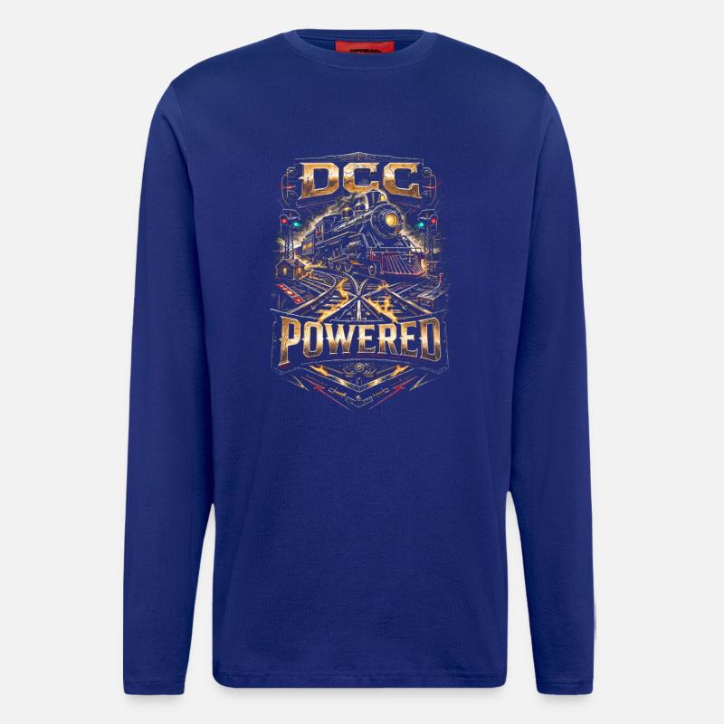 Modelleisenbahn Eisenbahn DCC Powered - Langarmshirt - made by SPREAD - Iconic Blue