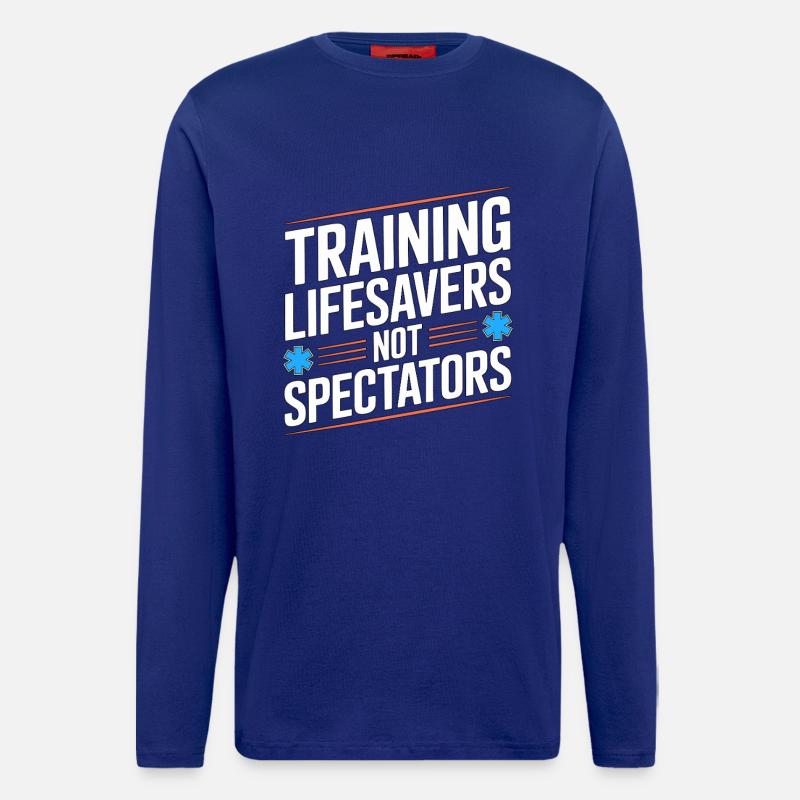 Paramedic Training Lifesavers Emergency Services - Longsleeve - made by SPREAD  - Iconic Blue