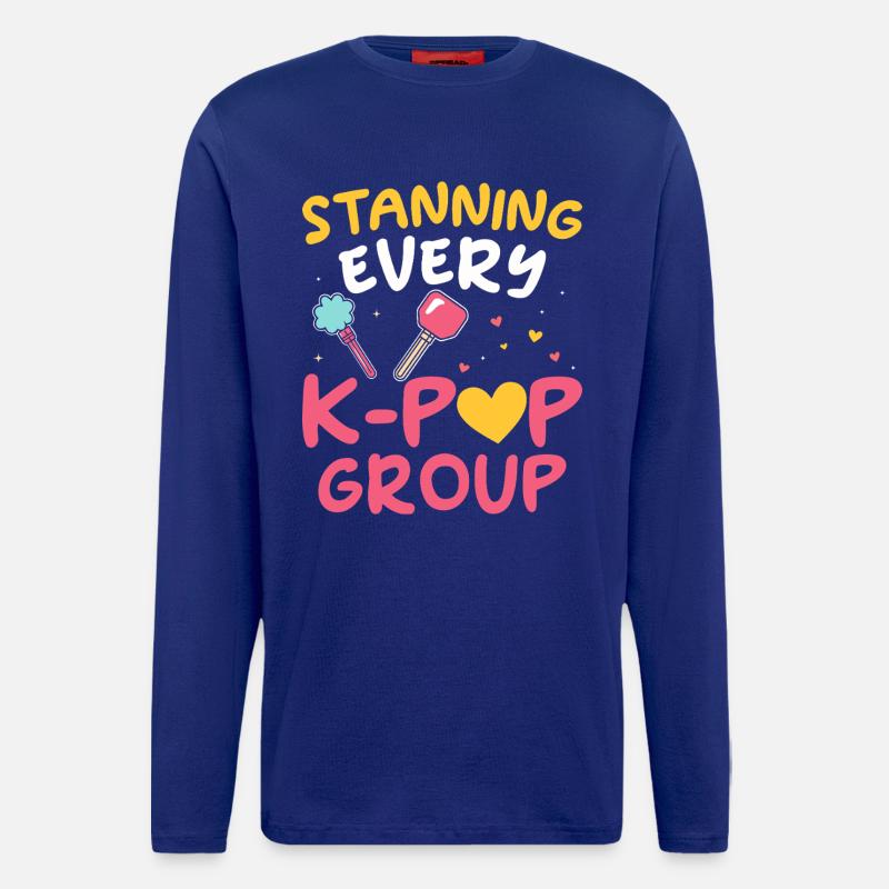 Stanning Every K-pop Group - Longsleeve - made by SPREAD  - Iconic Blue