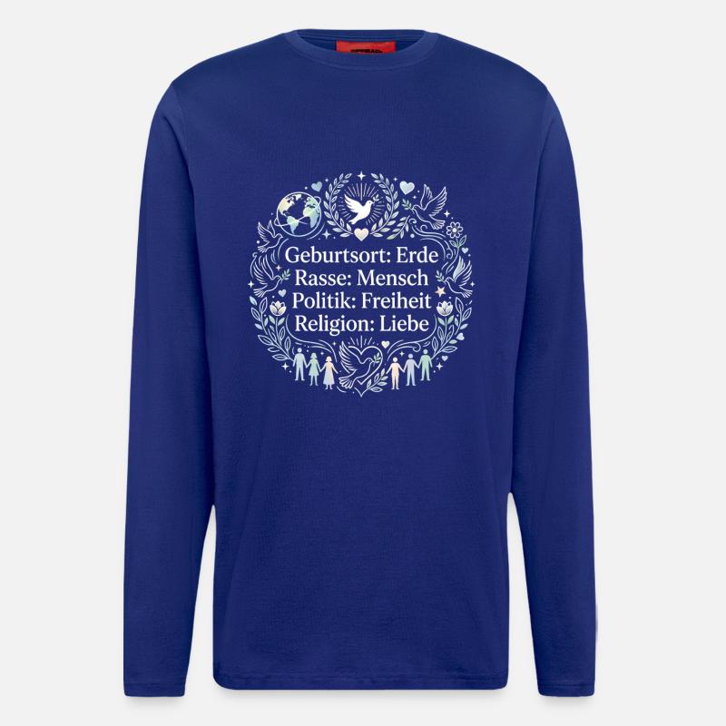 Gegen Rassismus - Langarmshirt - made by SPREAD  - Iconic Blue
