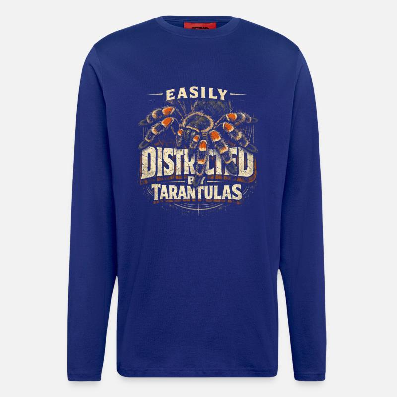 Tarentula facilement distraite par Tarentulas - Manches longues bio décontracté fabriqué en UE - Iconic Blue