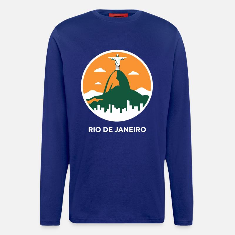 Rio de Janeiro Christ Redeemer - Langarmshirt - made by SPREAD  - Iconic Blue