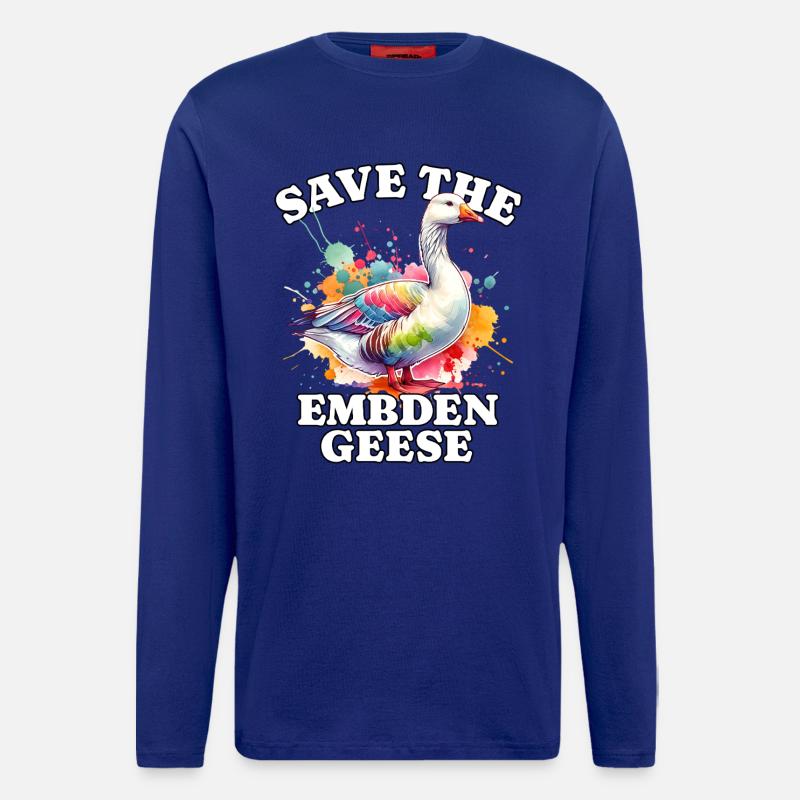 Emdengans Save Embden Goose - Langarmshirt - made by SPREAD  - Iconic Blue