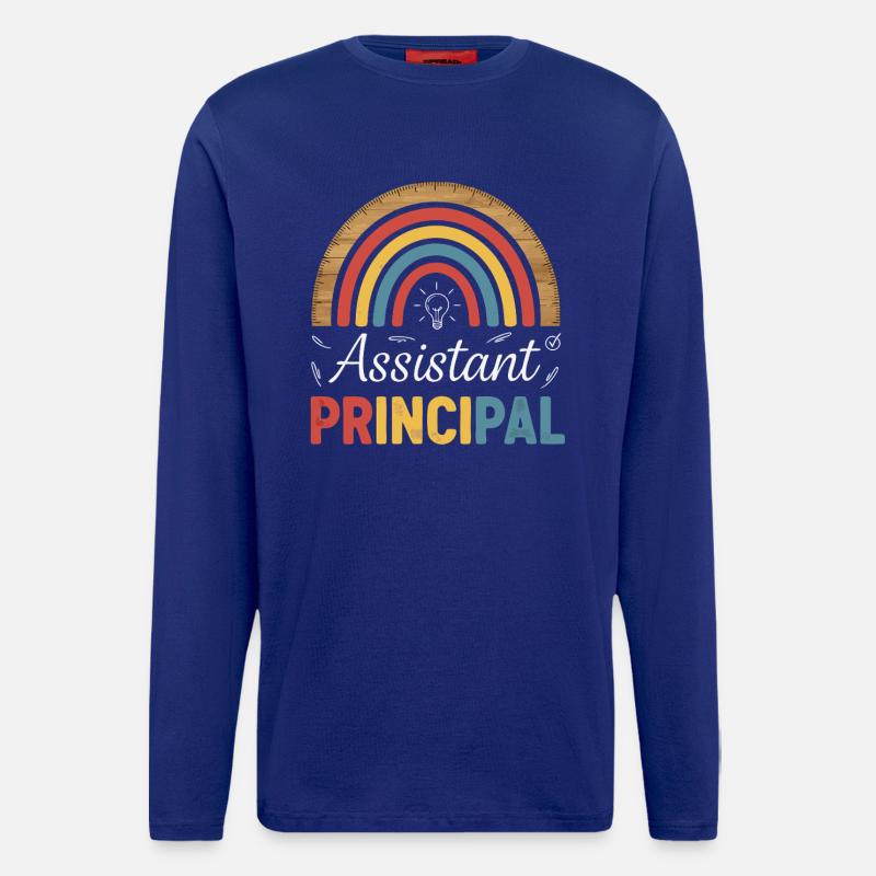Assistant Principal Rainbow Retro - Langarmshirt - made by SPREAD  - Iconic Blue