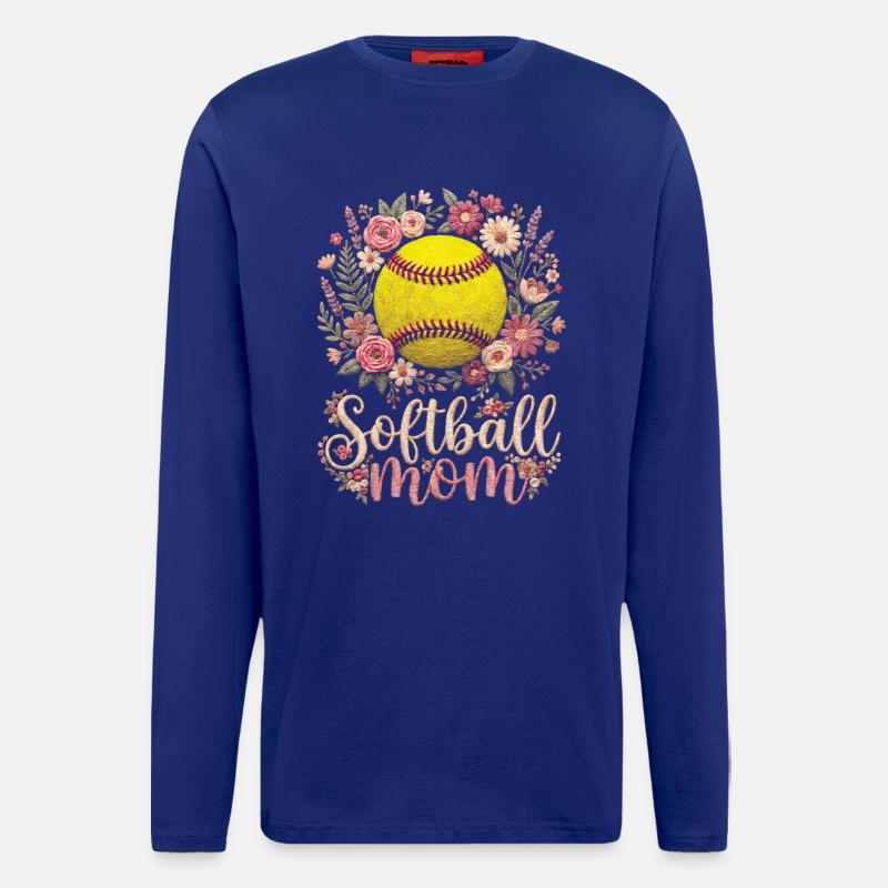 Blumen-Softball-Mutter - Langarmshirt - made by SPREAD  - Iconic Blue