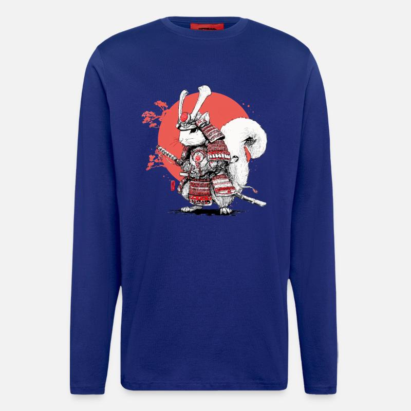 Squirrel Samurai in Red Circle - Longsleeve - made by SPREAD  - Iconic Blue