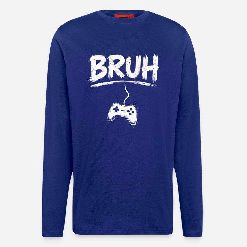 BRUH Gaming Controller Splash - Langarmshirt - made by SPREAD  - Iconic Blue