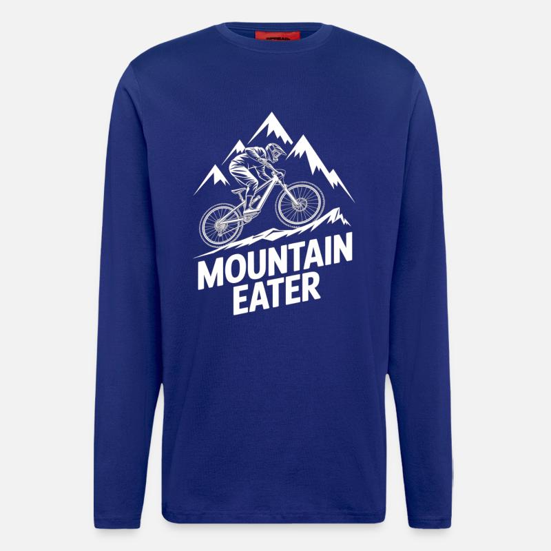 VTT, Descente, Action du cyclisme - Manches longues bio décontracté fabriqué en UE - Iconic Blue