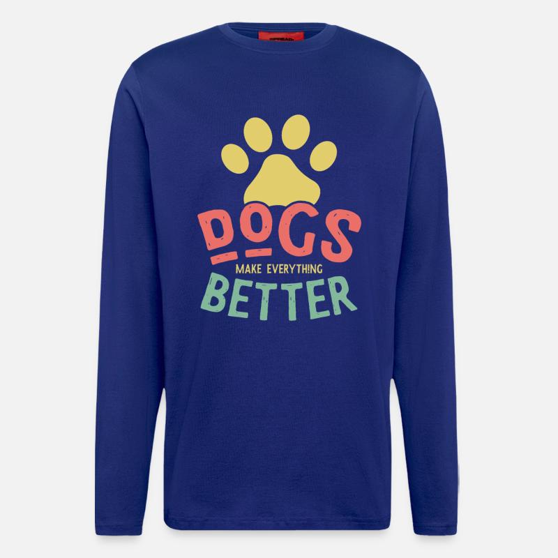 Dogs Make Life Better - Longsleeve - made by SPREAD - Iconic Blue