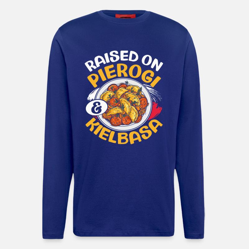 Aufgewachsen Auf Pierogi Kielbasa, Polnischer - Langarmshirt - made by SPREAD  - Iconic Blue