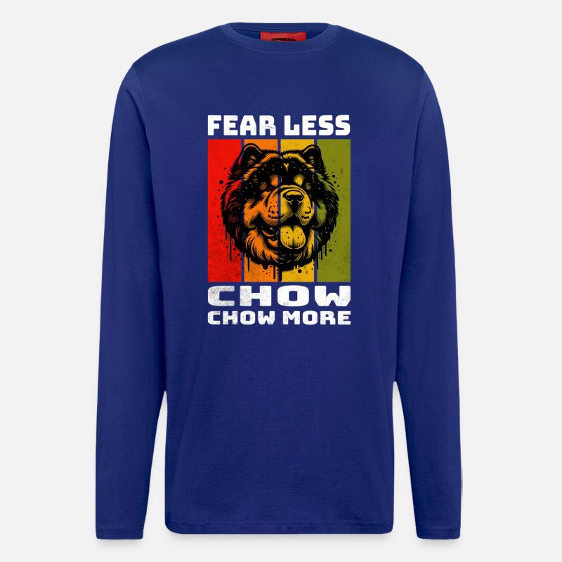 Chow Chow Chowchow - Manches longues bio décontracté fabriqué en UE - Iconic Blue