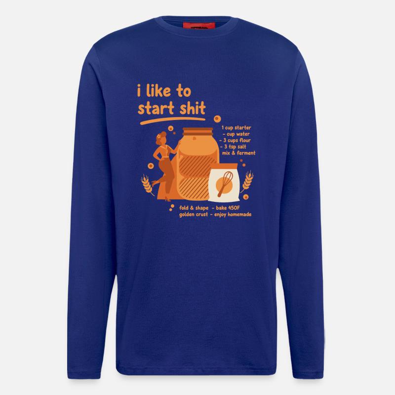 Sauerteigbrot Backbäcker Sauerteigstarter - Langarmshirt - made by SPREAD  - Iconic Blue