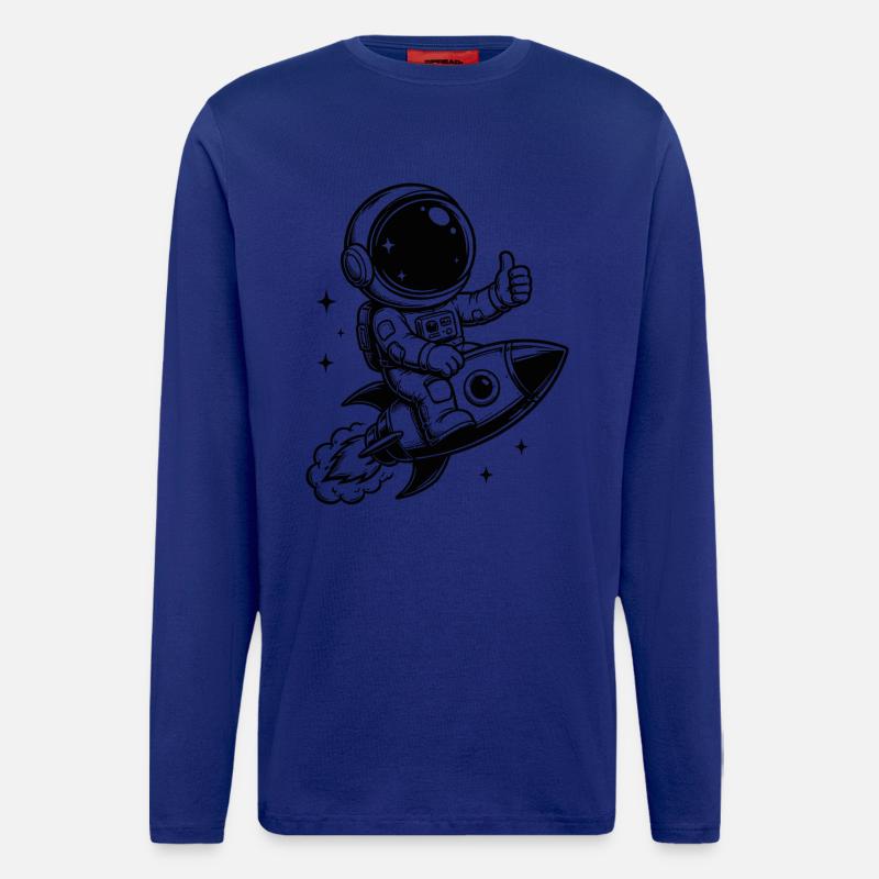Astronaute en aventure spatiale - Manches longues bio décontracté fabriqué en UE - Iconic Blue