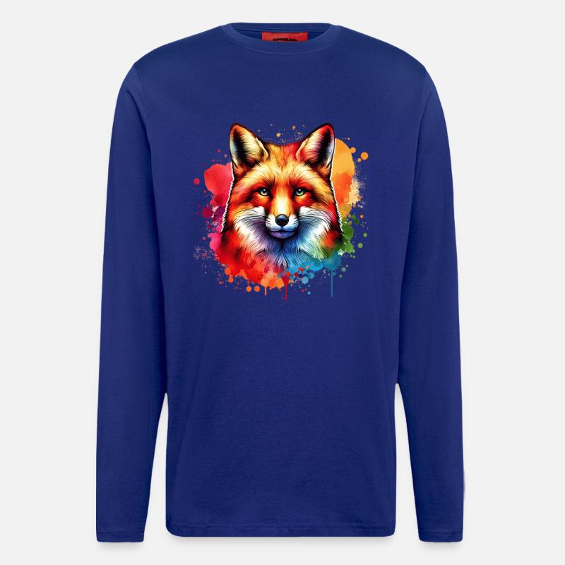 Red Fox Fox Motif - Longsleeve - made by SPREAD - Iconic Blue