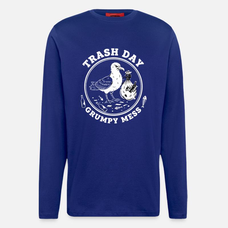 Möwe Trash Day Müll - Langarmshirt - made by SPREAD  - Iconic Blue