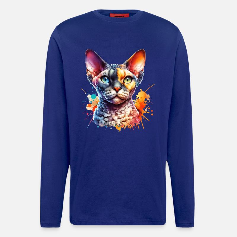 Devon Rex Motif - Longsleeve - made by SPREAD - Iconic Blue