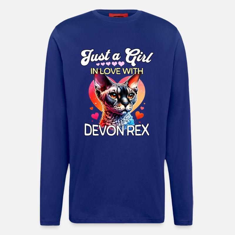 Devon Rex Girl - Longsleeve - made by SPREAD - Iconic Blue
