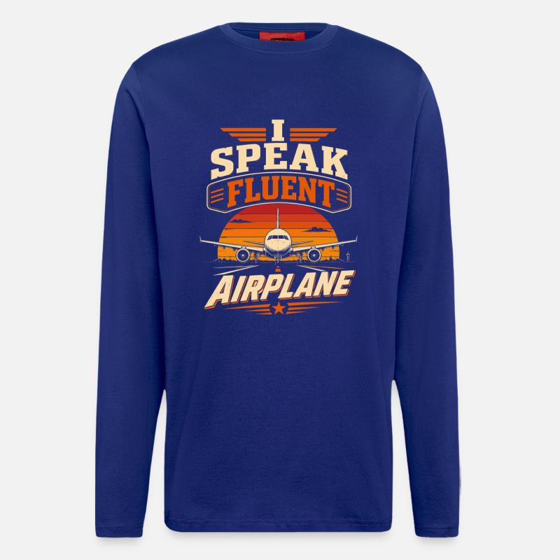 Flugzeug Mechanik Technik Und Luftfahrt - Langarmshirt - made by SPREAD  - Iconic Blue