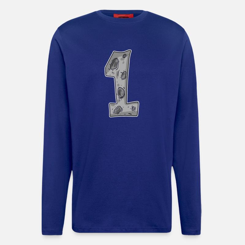 1 - Erster Eins Mond - Langarmshirt - made by SPREAD  - Iconic Blue