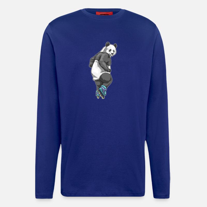 Panda Inline skating Rollschuhe - Langarmshirt - made by SPREAD  - Iconic Blue