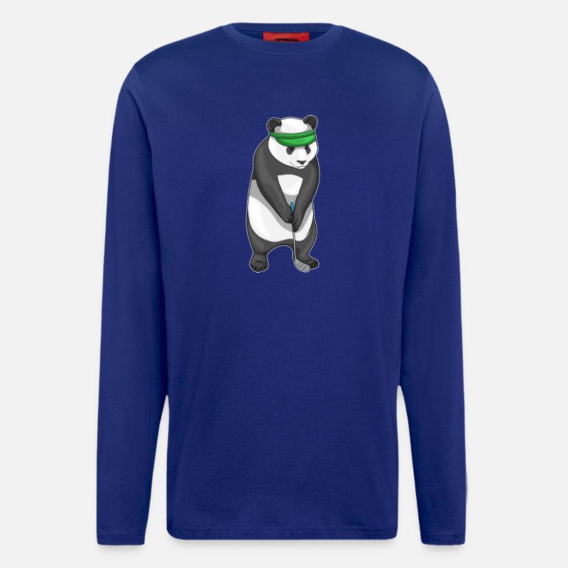 Panda Golf Golfschläger - Langarmshirt - made by SPREAD  - Iconic Blue