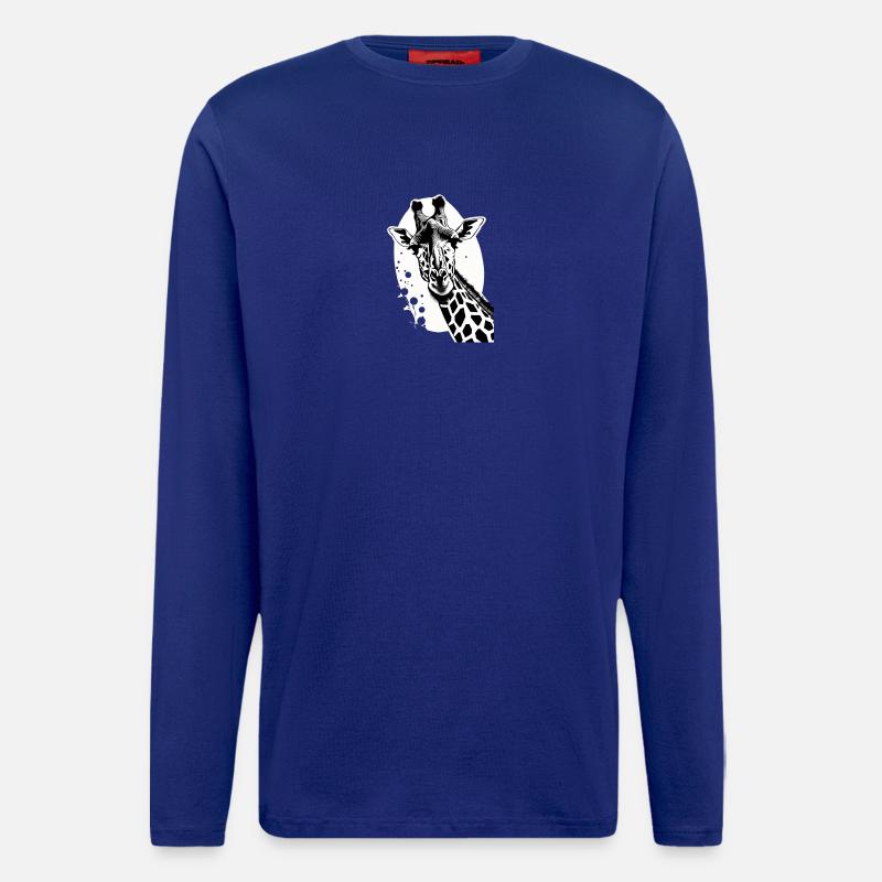 Giraffe im Tattoo Style - Langarmshirt - made by SPREAD  - Iconic Blue