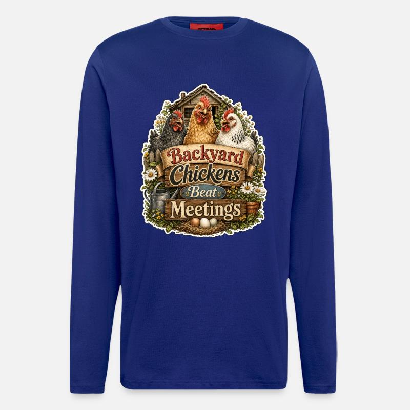 Backyard Chickens Beat Meetings - Langarmshirt - made by SPREAD  - Iconic Blue