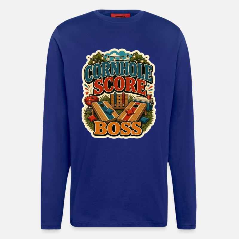 CORNHOLE SCORE - Langarmshirt - made by SPREAD - Iconic Blue