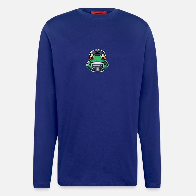 Frosch mit Taschenrechner - Langarmshirt - made by SPREAD  - Iconic Blue