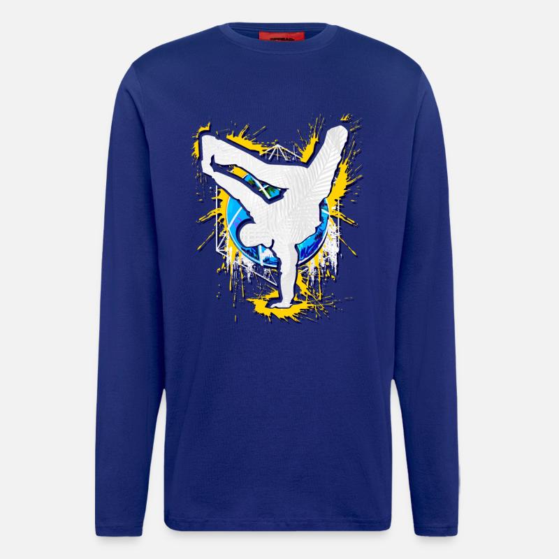 Breakdance - Breakdancer - Breakdancing - BBoy - Manches longues bio décontracté fabriqué en UE - Iconic Blue