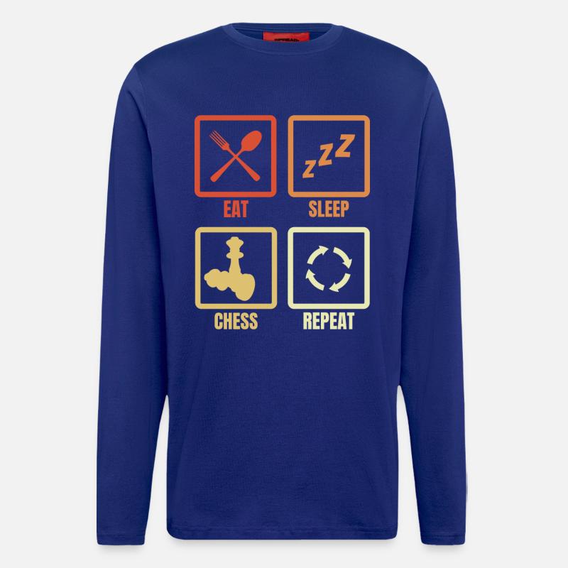 Eat Sleep Chess Repeat - Langarmshirt - made by SPREAD  - Iconic Blue