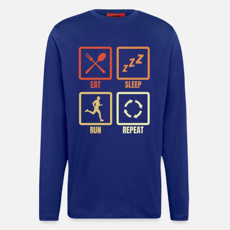 Eat Sleep Run Repeat - Langarmshirt - made by SPREAD  - Iconic Blue