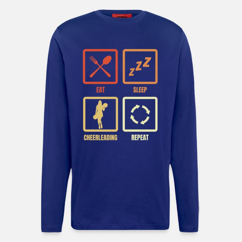 Eating, Sleeping, Cheerleading, Repeating - Longsleeve - made by SPREAD  - Iconic Blue