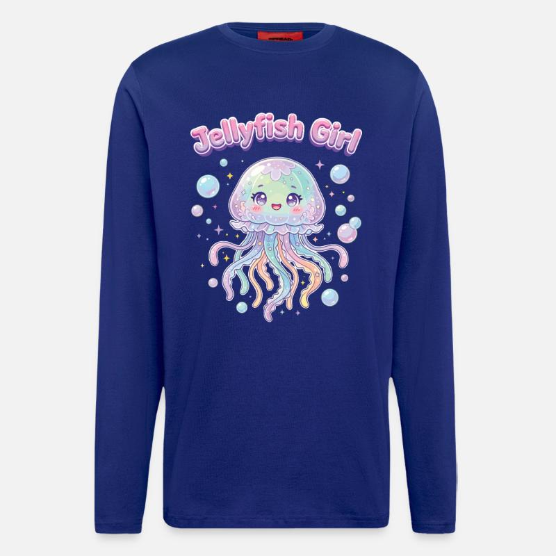 Pastel Kawaii Quallenmädchen-Ästhetik - Langarmshirt - made by SPREAD  - Iconic Blue