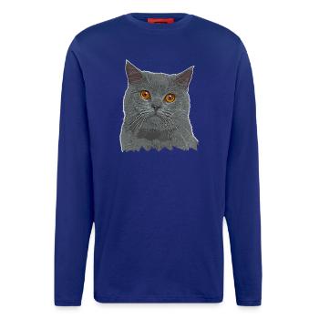 Britisch Kurzhaar Katze - BKH - Katzen Geschenk - Langarmshirt - made by SPREAD  - Iconic Blue - Vorne