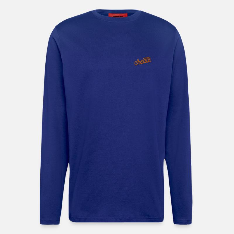 Schriftzug create bestickt - Langarmshirt - made by SPREAD  - Iconic Blue