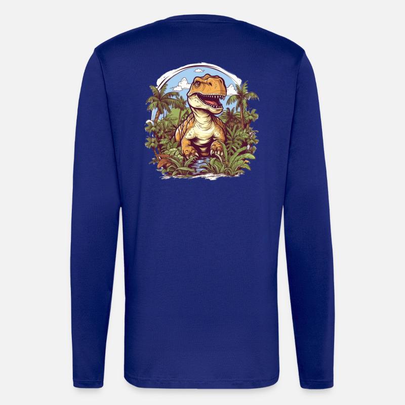 Dinosaurier im Dschungel - Langarmshirt - made by SPREAD - Iconic Blue