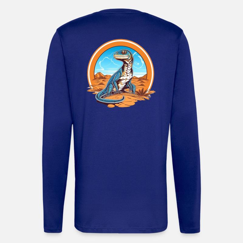 Lizard in Desert Landscape Design - Longsleeve - made by SPREAD  - Iconic Blue