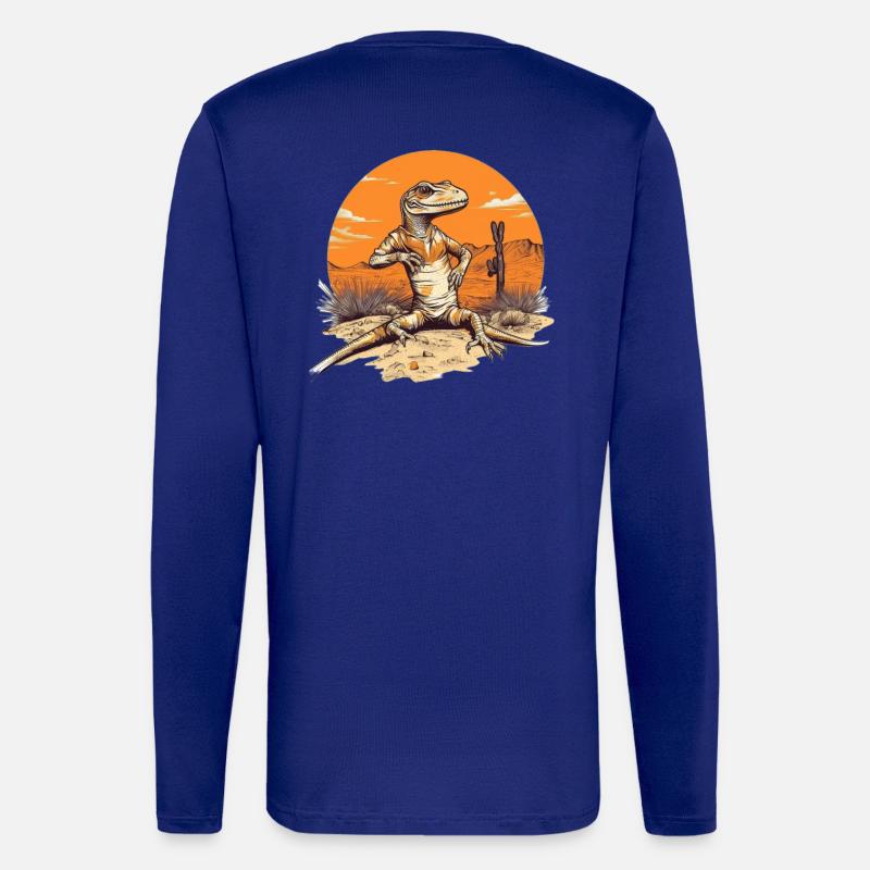 Desert Crocodile with Sunset - Longsleeve - made by SPREAD  - Iconic Blue