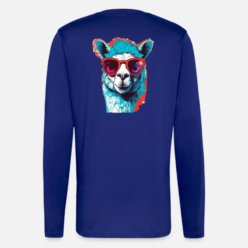 Funny Llama with sunglasses - Longsleeve - made by SPREAD  - Iconic Blue