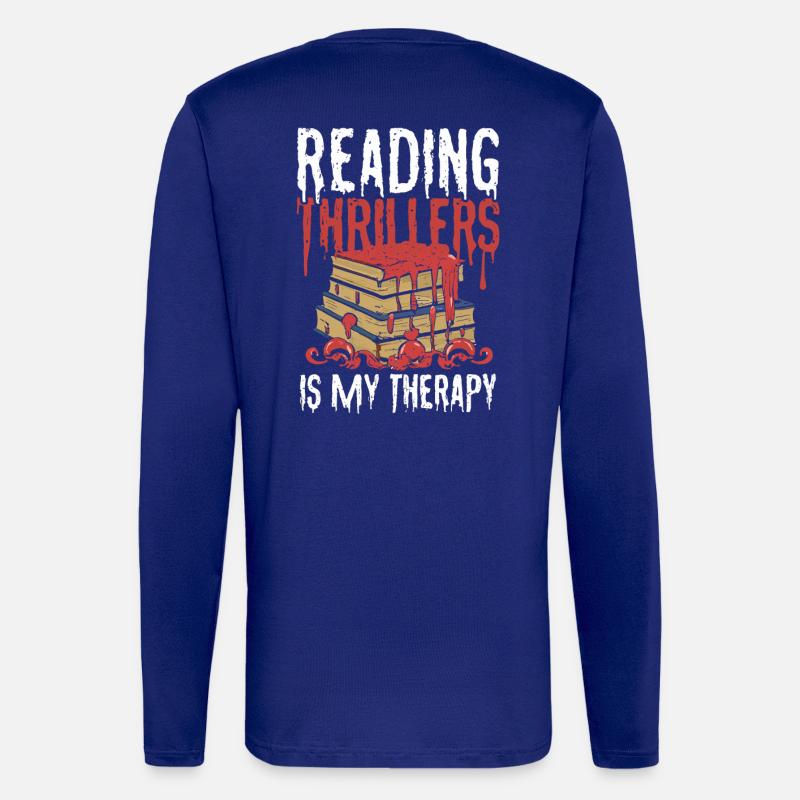Reading Thrillers Is My Therapy - Longsleeve - made by SPREAD  - Iconic Blue