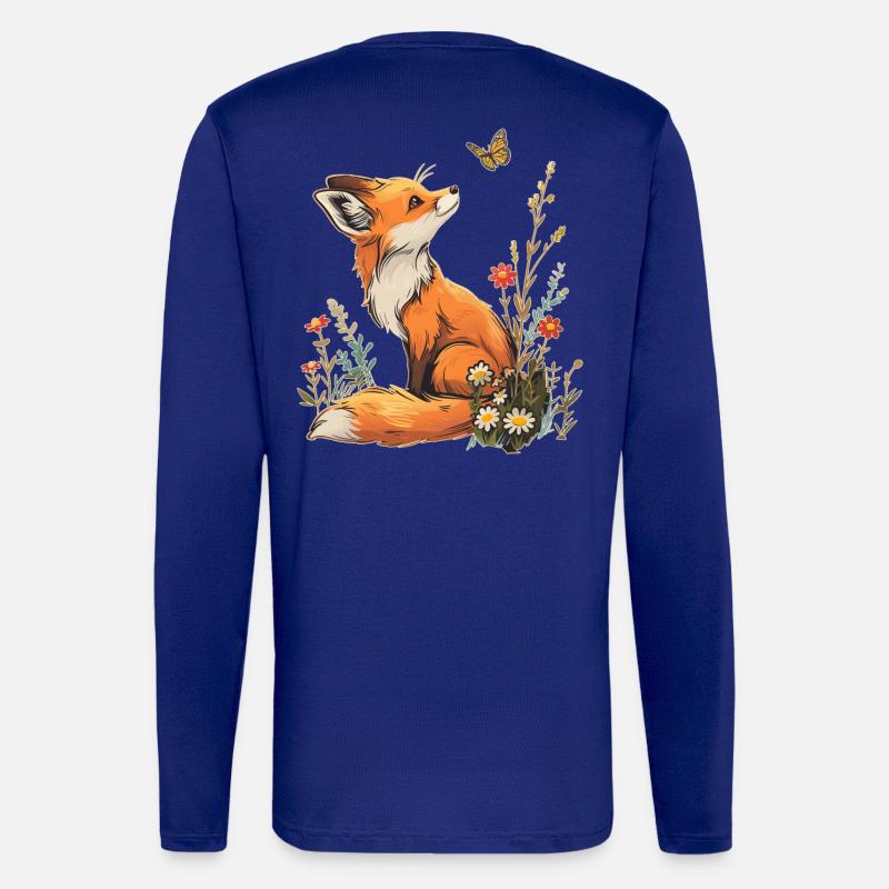 Fuchs und Schmetterling - Langarmshirt - made by SPREAD  - Iconic Blue