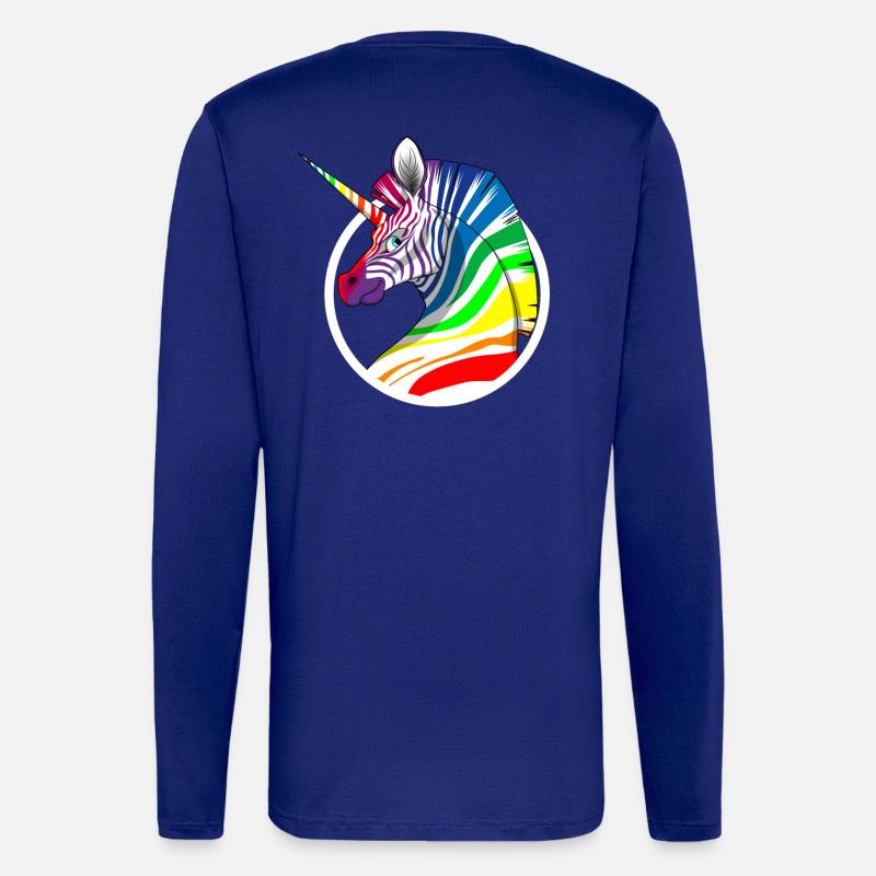 Regenbogen Einhorn Zebra - Langarmshirt - made by SPREAD - Iconic Blue