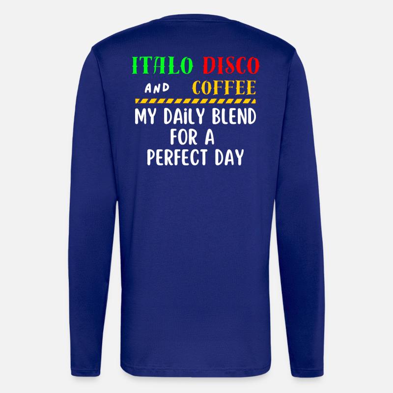 Italo Disco und Kaffeehemd - Langarmshirt - made by SPREAD - Iconic Blue