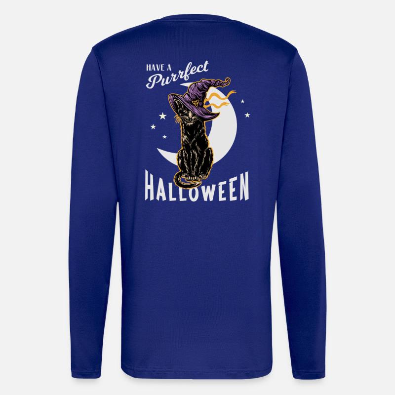 Halloween Katzen mit Hexenhut - Langarmshirt - made by SPREAD  - Iconic Blue